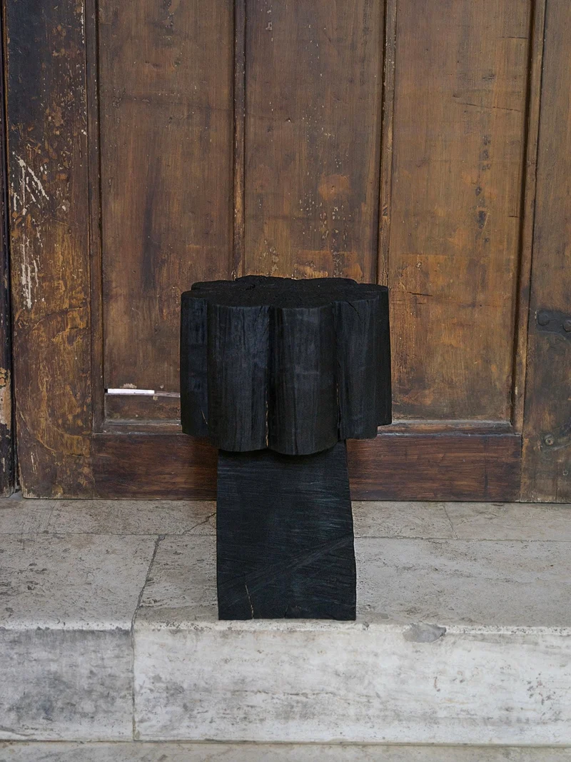 Burnt Black Coffee Tables/Stools