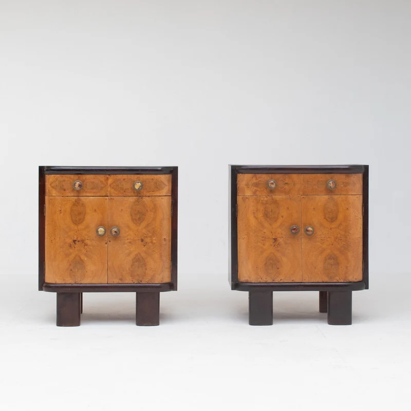 Pair of Italian Art Deco Bedside Cabinets