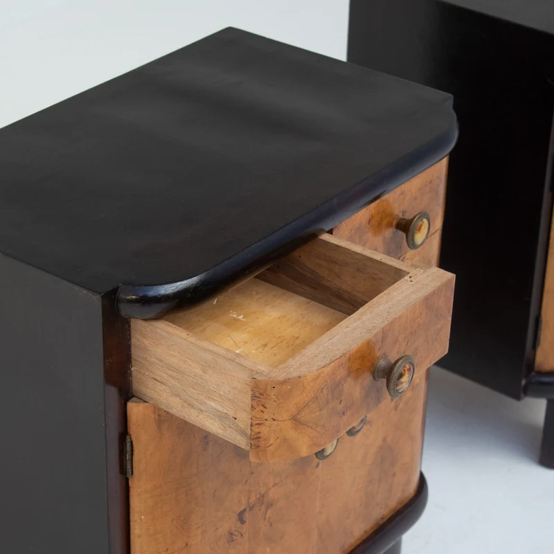 Pair of Italian Art Deco Bedside Cabinets