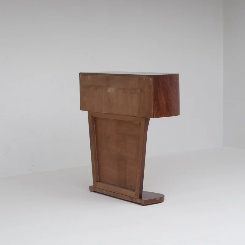 Art Deco Walnut Console with Inlay Details