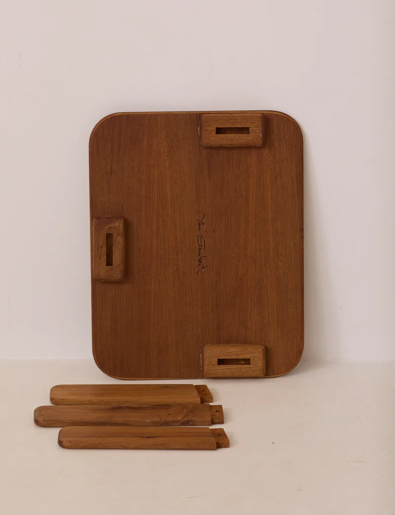 Small dismountable wooden meditation table by Alain Gaubert, France circa 1980
