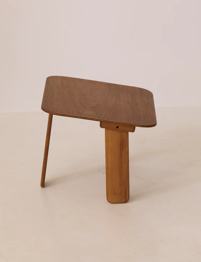 Small dismountable wooden meditation table by Alain Gaubert, France circa 1980