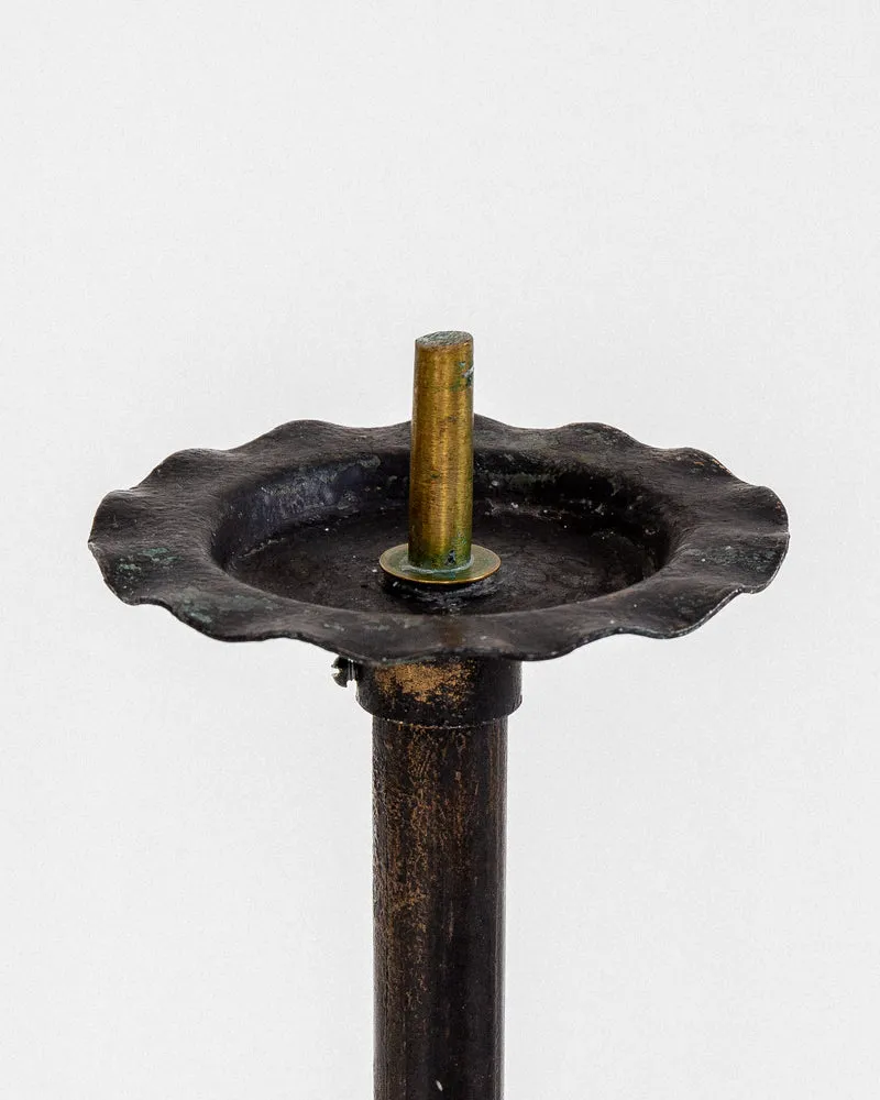 Pair of Monumental Cast Iron Floor Candleholders by Böhlmarks, Sweden, 1930s