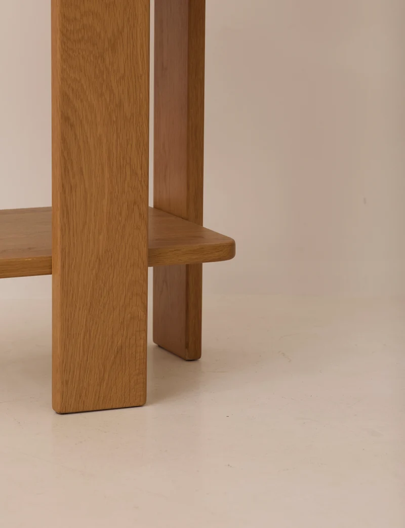 French Artisanal Shelf in Solid Oak c. 1980