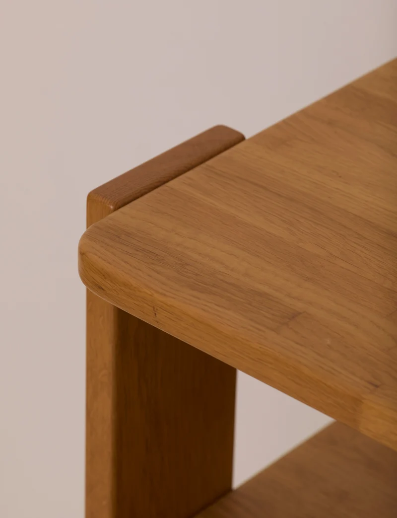 French Artisanal Shelf in Solid Oak c. 1980