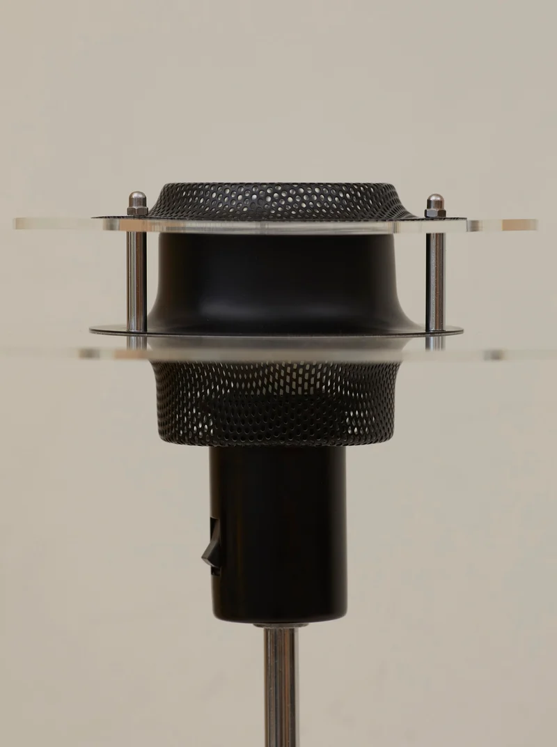 Vintage Postmodern Ikea Cirkle Chrome Table Lamp C. 1990
