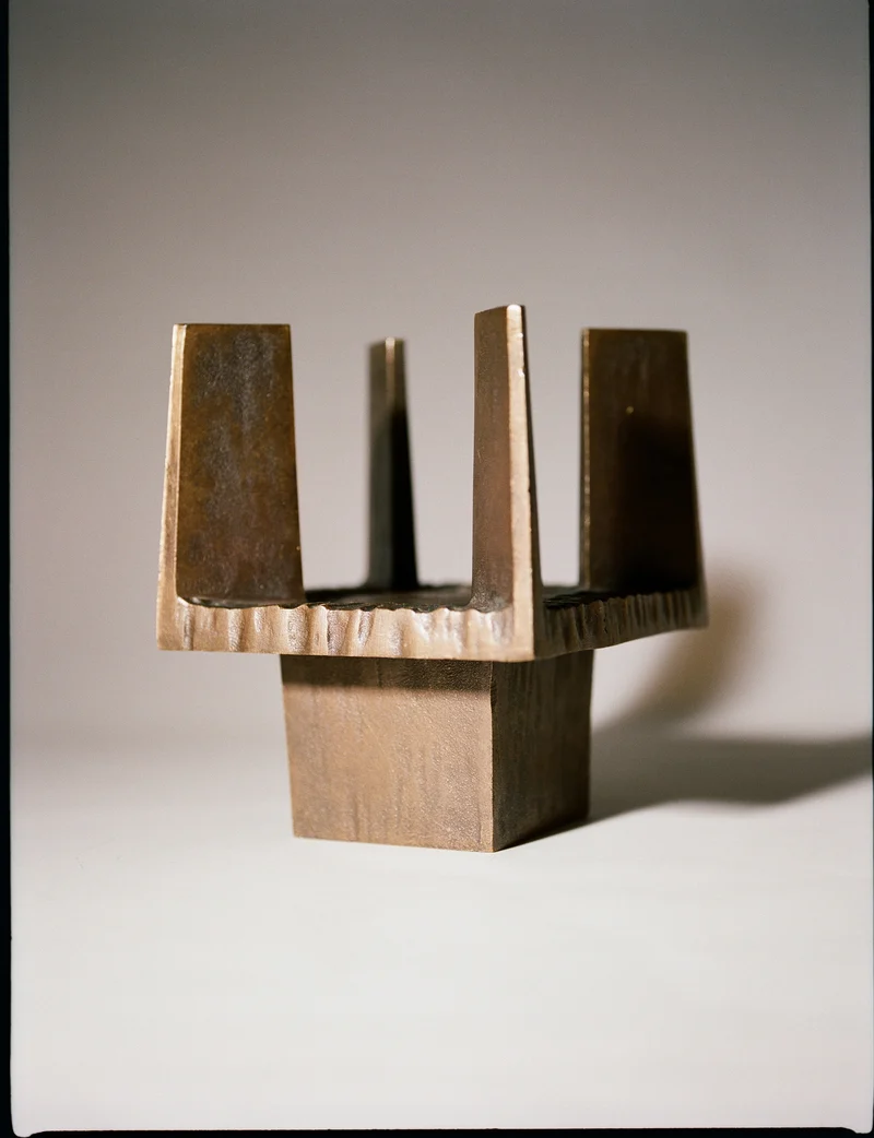 Vintage French Bronze Mid-Century Candle Holder Circa 1950