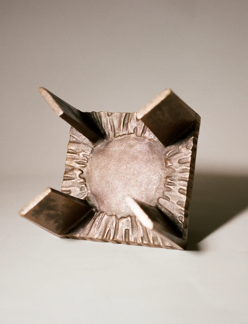 Vintage French Bronze Mid-Century Candle Holder Circa 1950