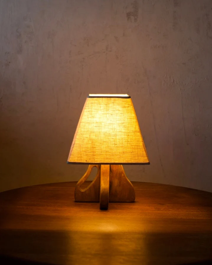 Vintage Mid-Century 1940's Wood Table Lamp