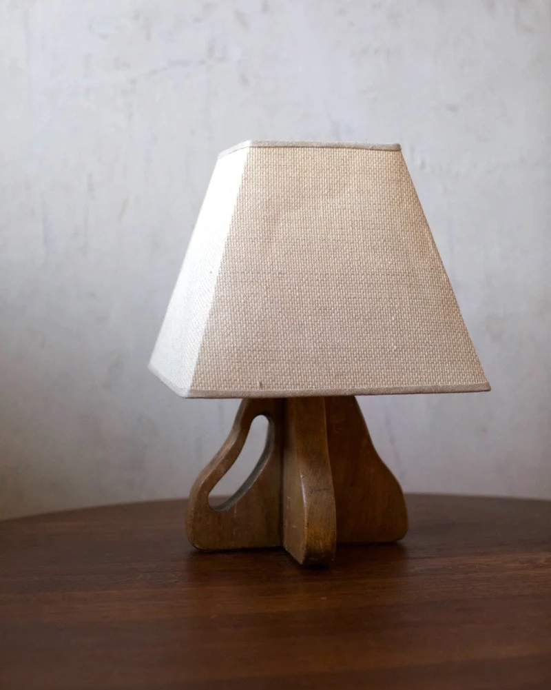 Vintage Mid-Century 1940's Wood Table Lamp