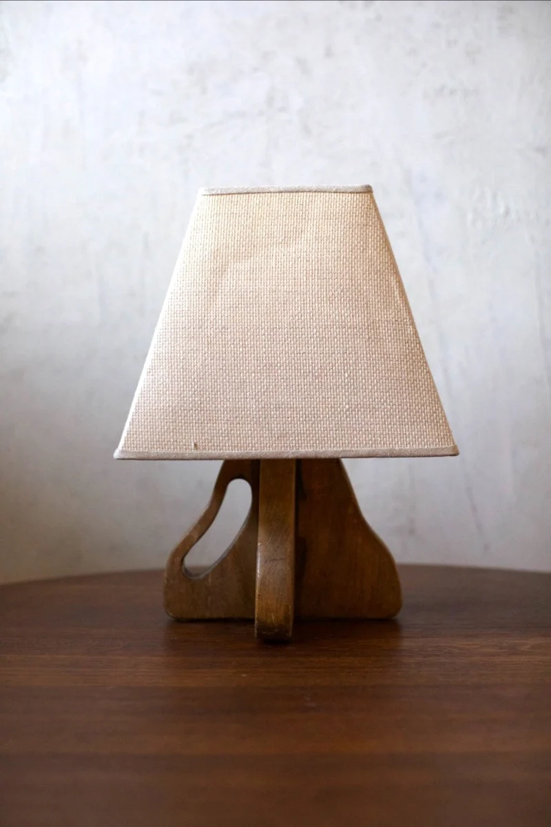Vintage Mid-Century 1940's Wood Table Lamp