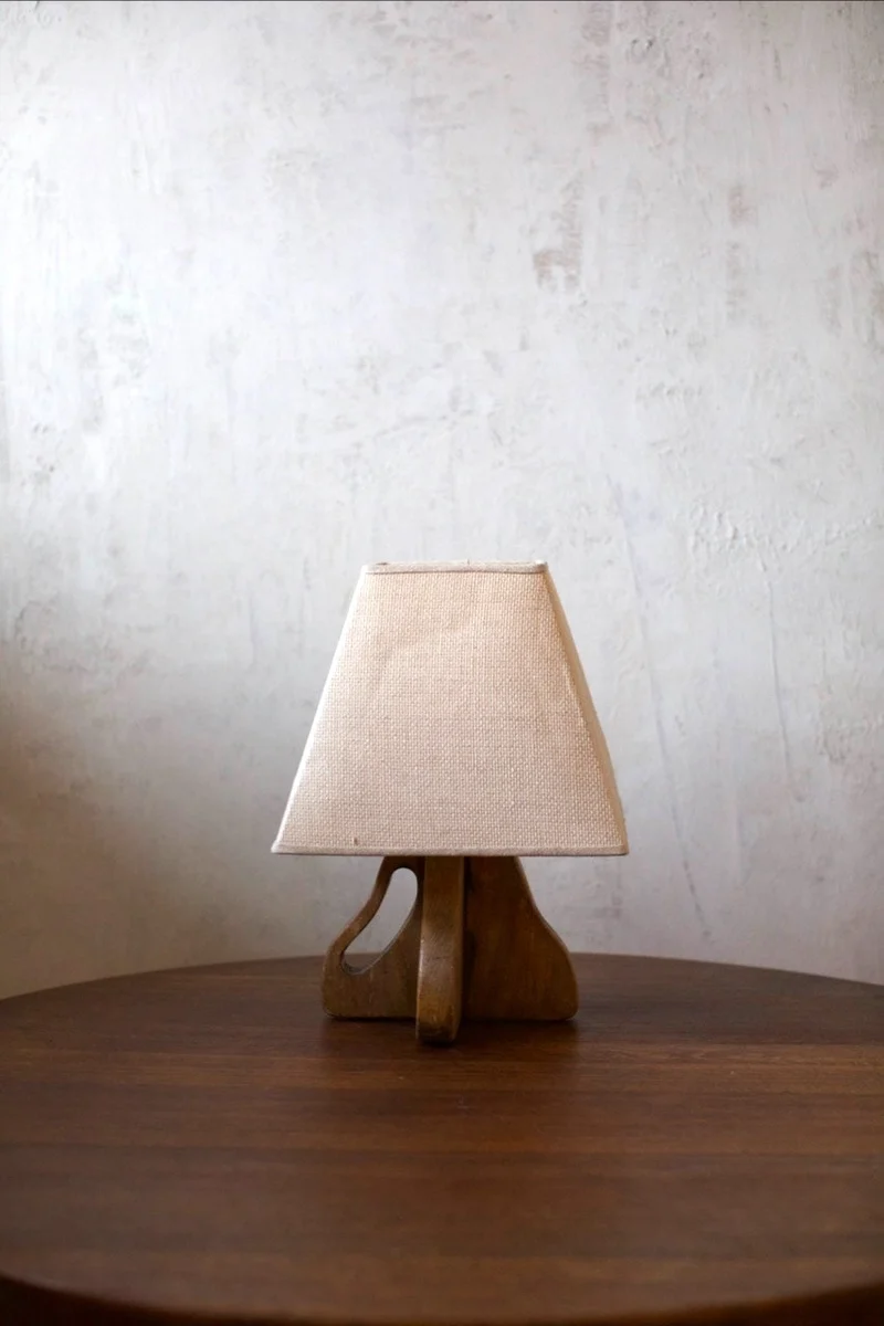 Vintage Mid-Century 1940's Wood Table Lamp