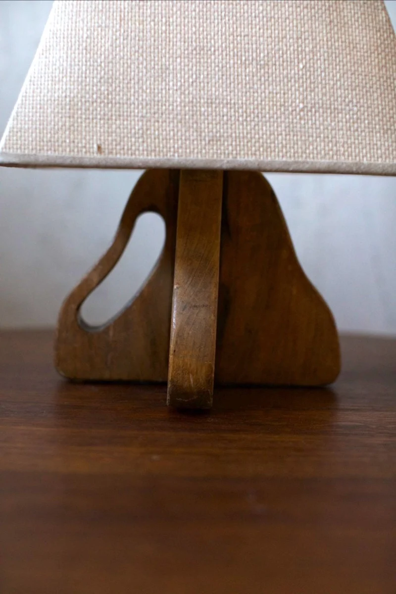 Vintage Mid-Century 1940's Wood Table Lamp