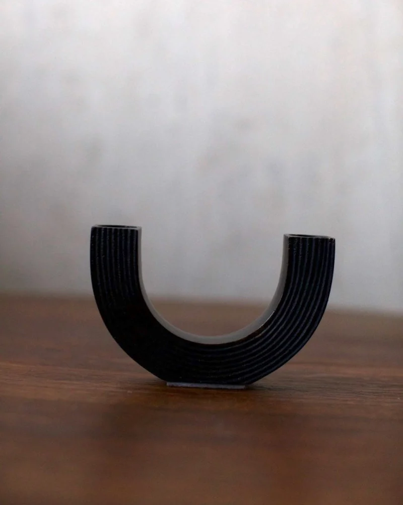 Black Steel Candleholder