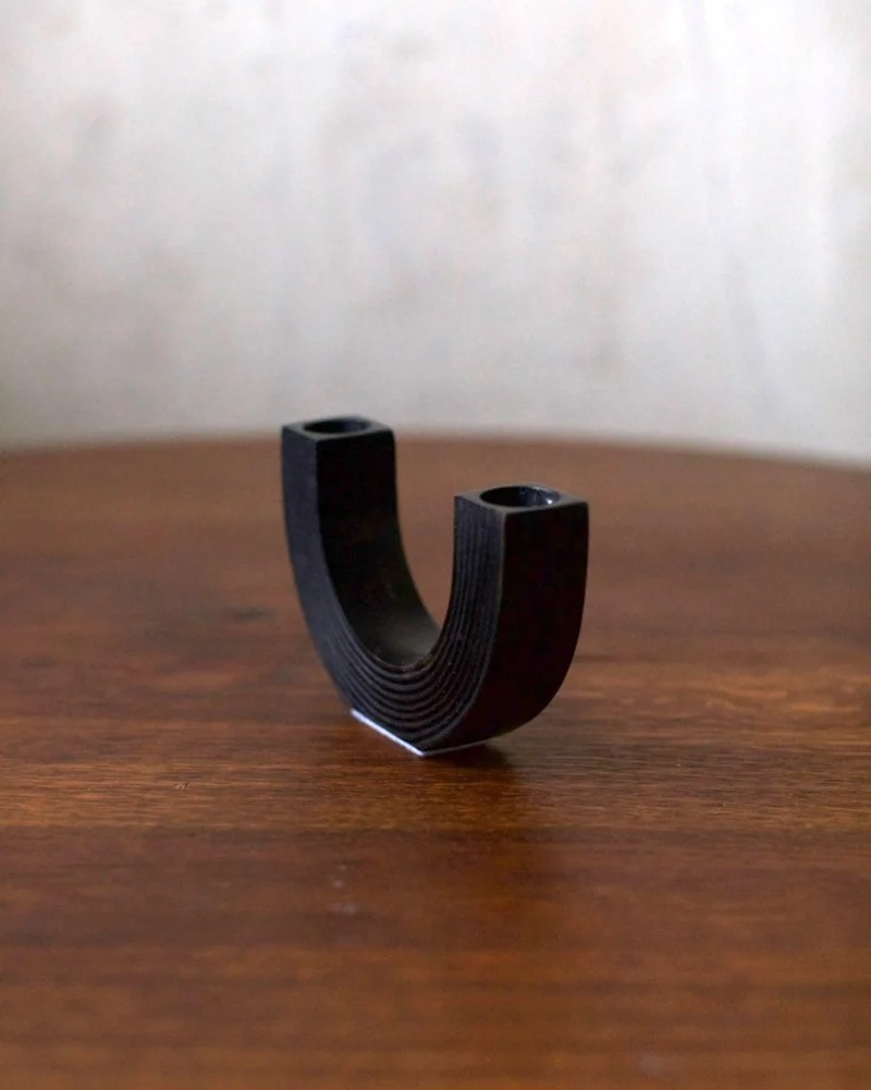Black Steel Candleholder