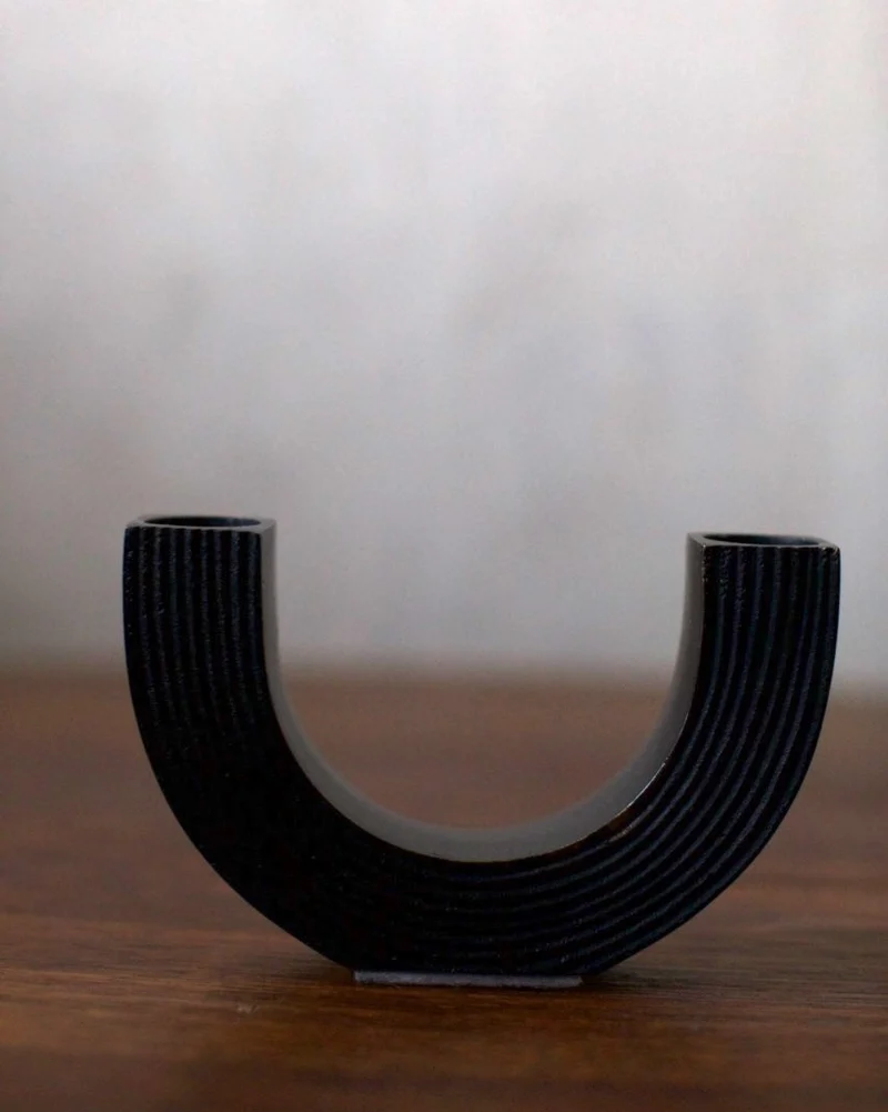 Black Steel Candleholder