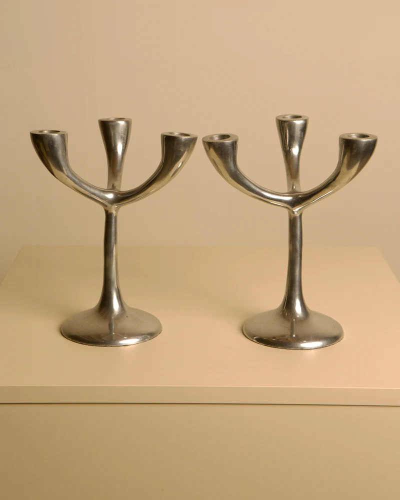 Pair of Italian "Tree" candlesticks from the 70s