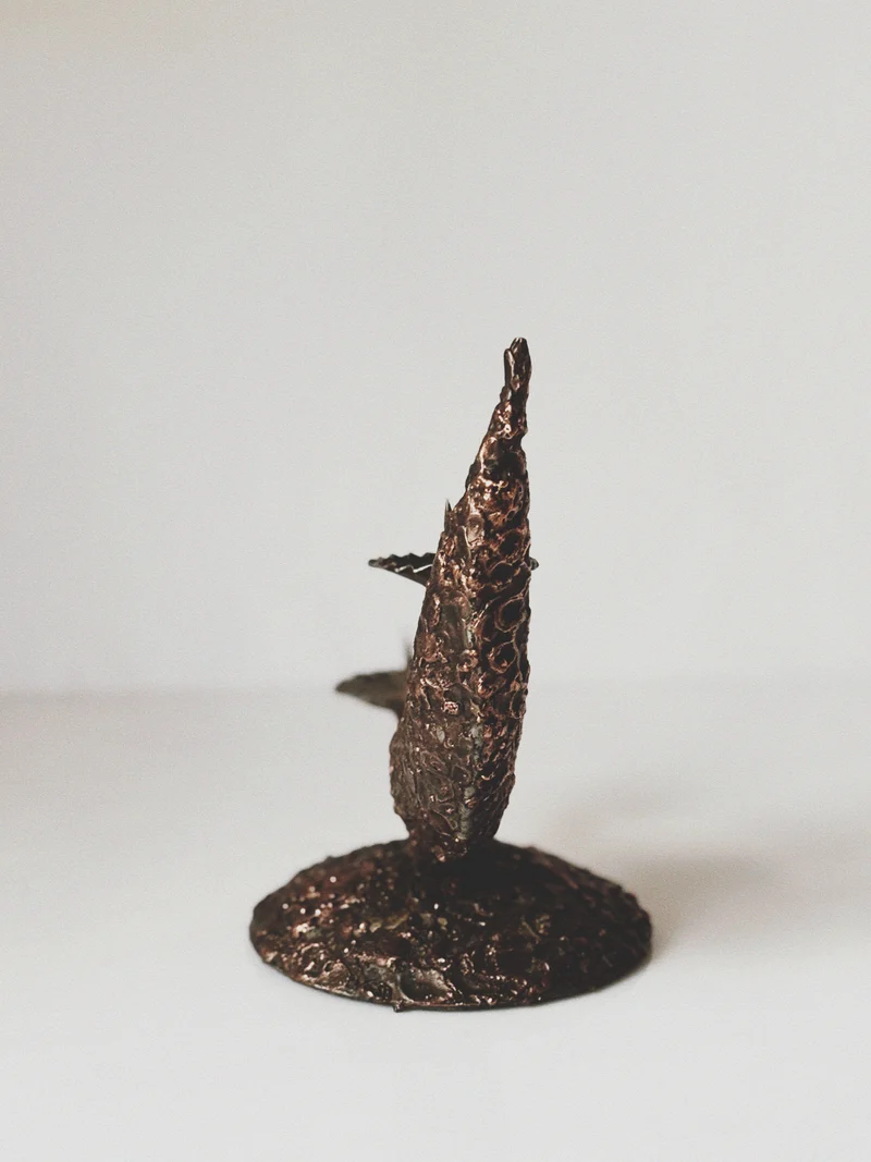 Mid Century Brutalist Candle Holder in Metal, Poland