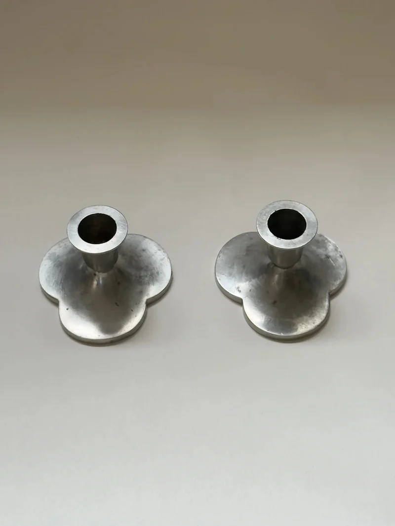 Pair of Pewter Candlesticks by Just Andersen