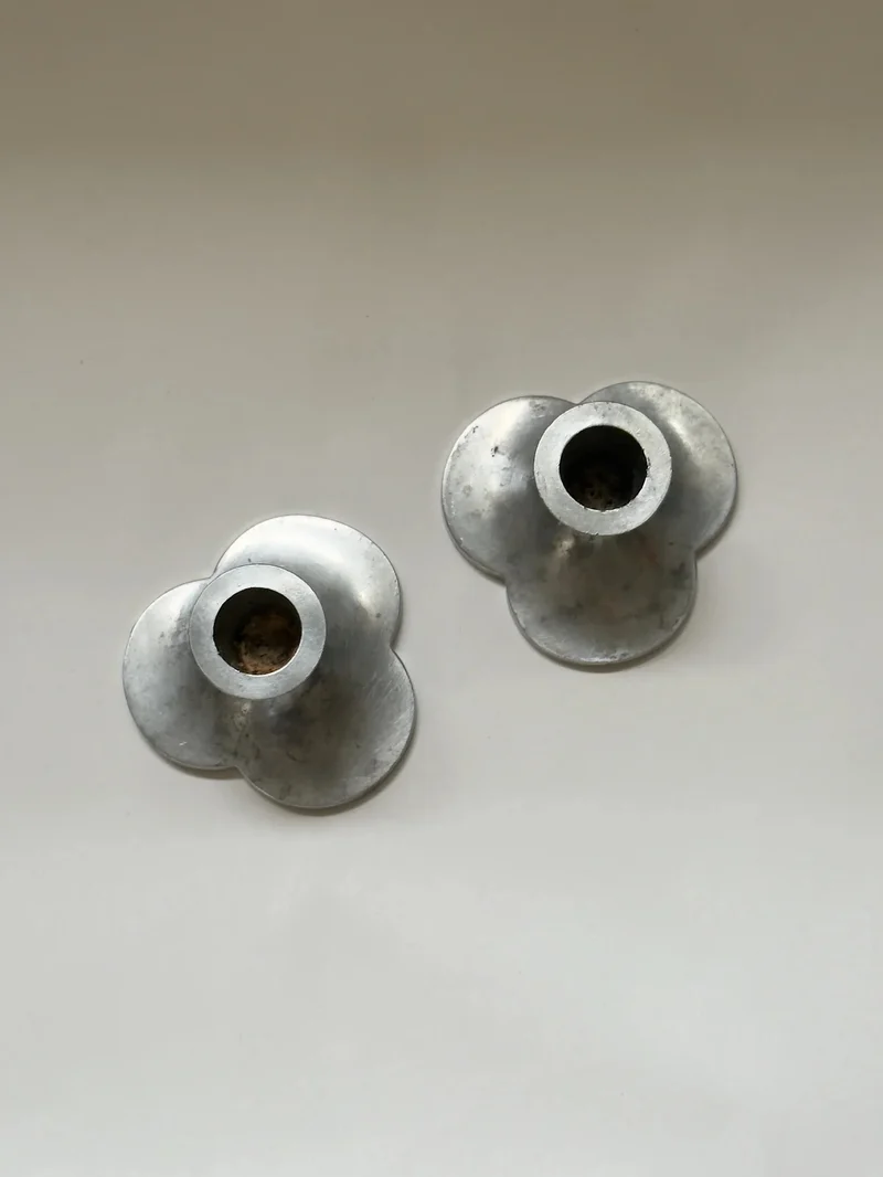 Pair of Pewter Candlesticks by Just Andersen