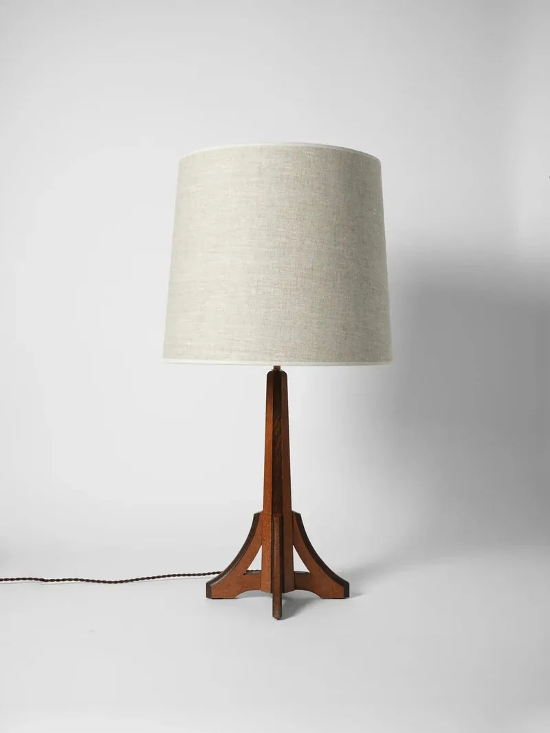 Arts & Crafts Oak Table Lamp, 1920s