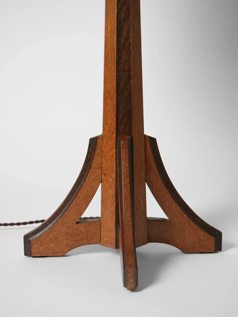Arts & Crafts Oak Table Lamp, 1920s