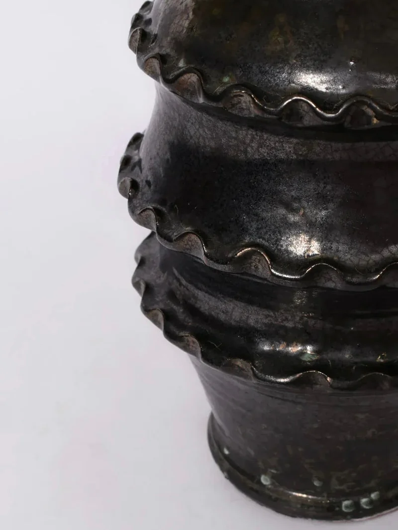 Black Glazed Ceramic Table Lamp