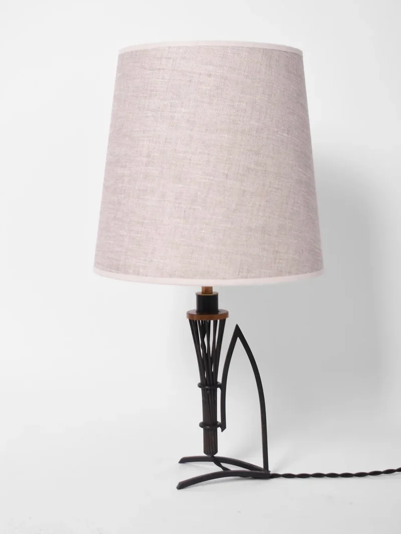 Vintage Pair of Iron And Copper Table Lamp, 1940s