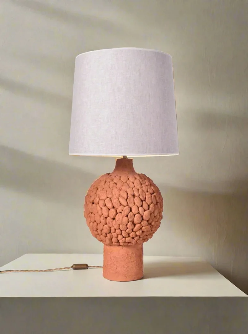 "Melides" Brown Glazed Terracota Ceramic Table Lamp
