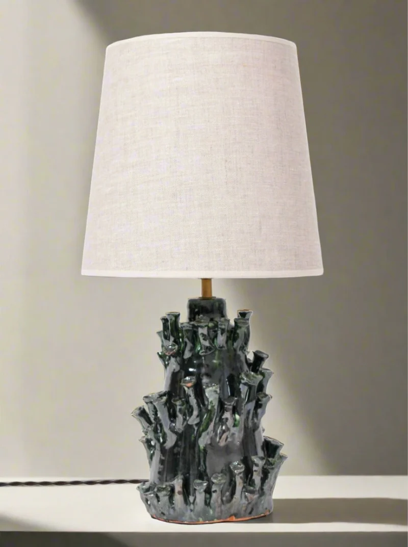 "Belize" Green and Black Iron Table Lamp