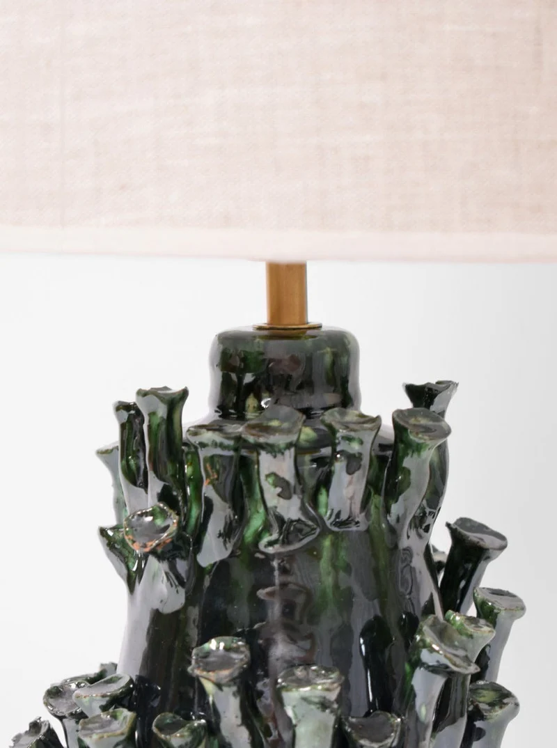 "Belize" Green and Black Iron Table Lamp