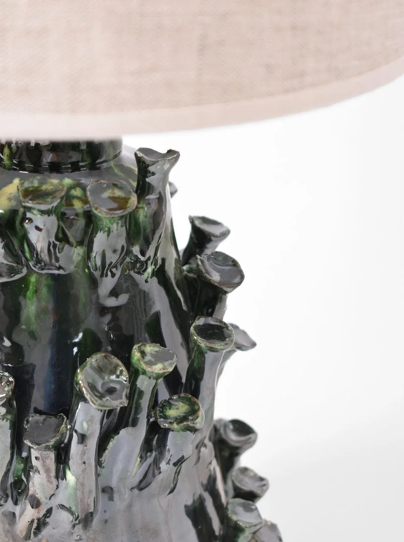 "Belize" Green and Black Iron Table Lamp