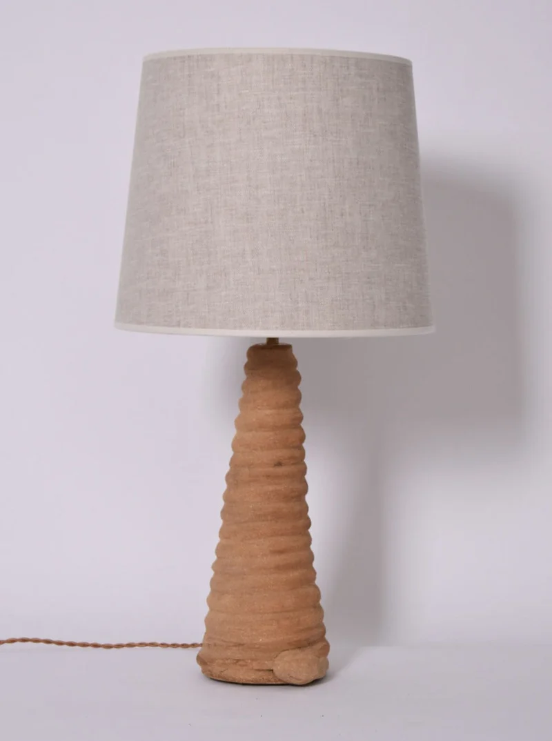 "Teotihuacan" Green Ceramic Table Lamp. Barracuda Edition