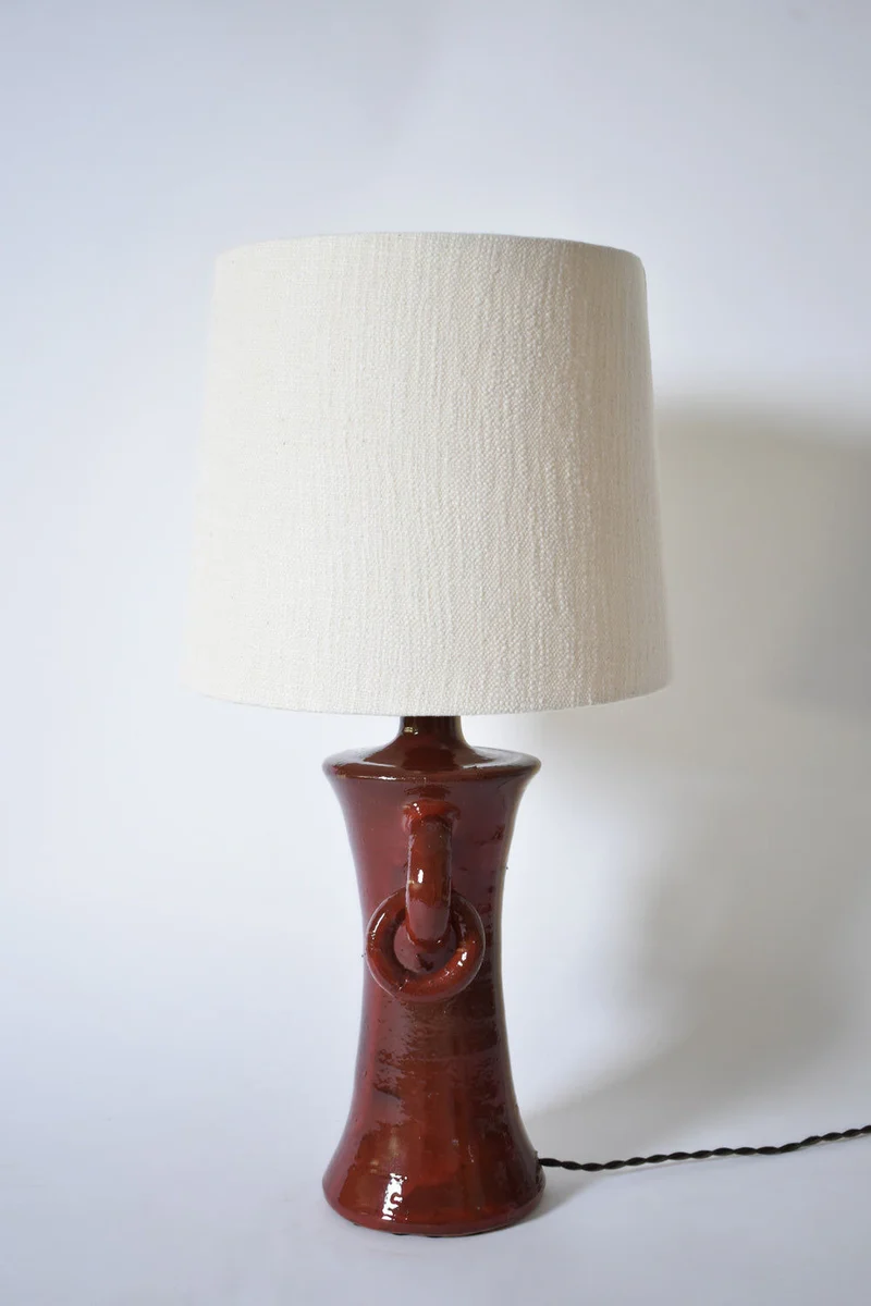 "Kasaï" Red Handles Ceramic Table Lamp