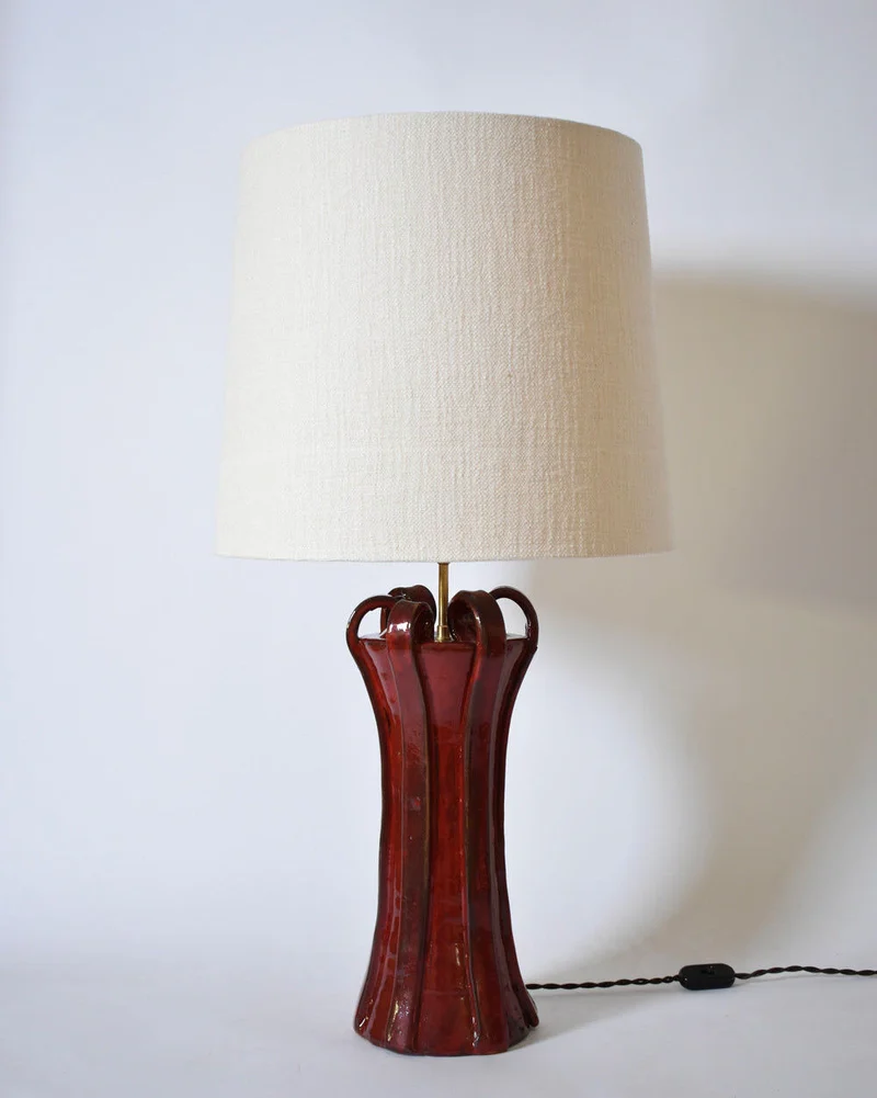 "Kasaï" Henry Red Ceramic Table Lamp