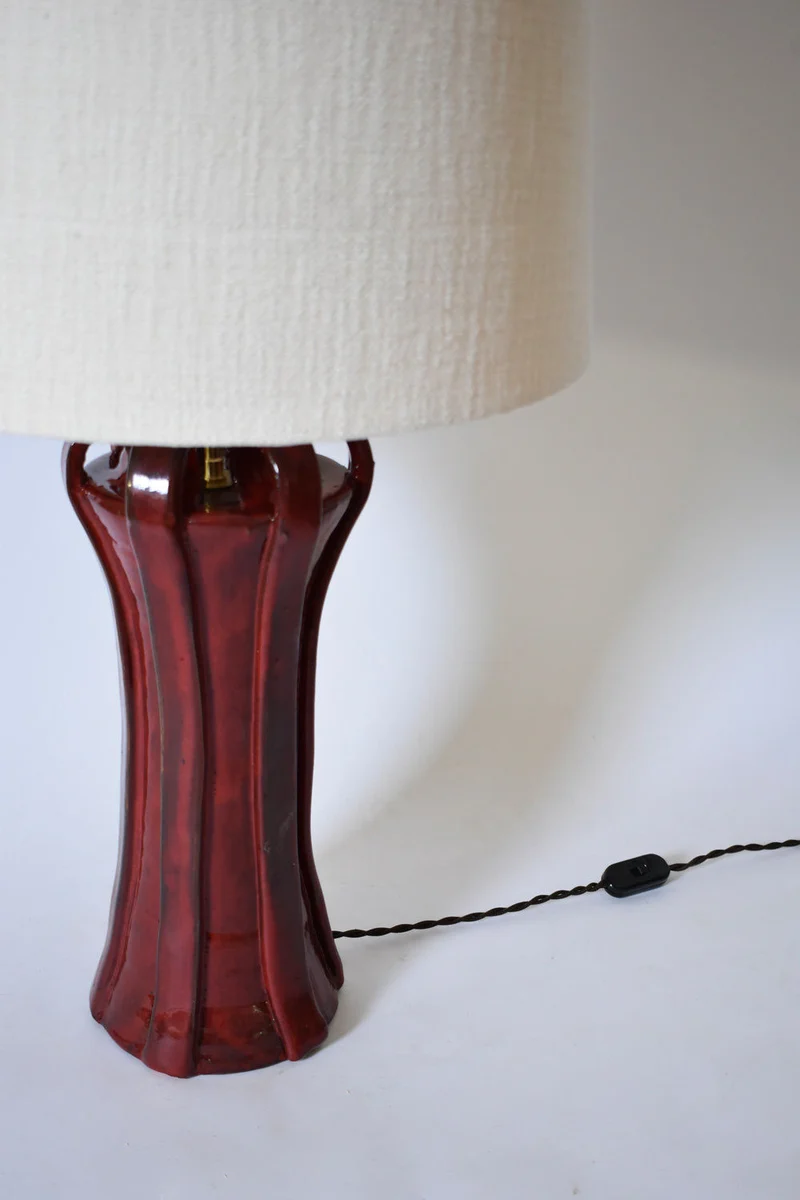 "Kasaï" Henry Red Ceramic Table Lamp