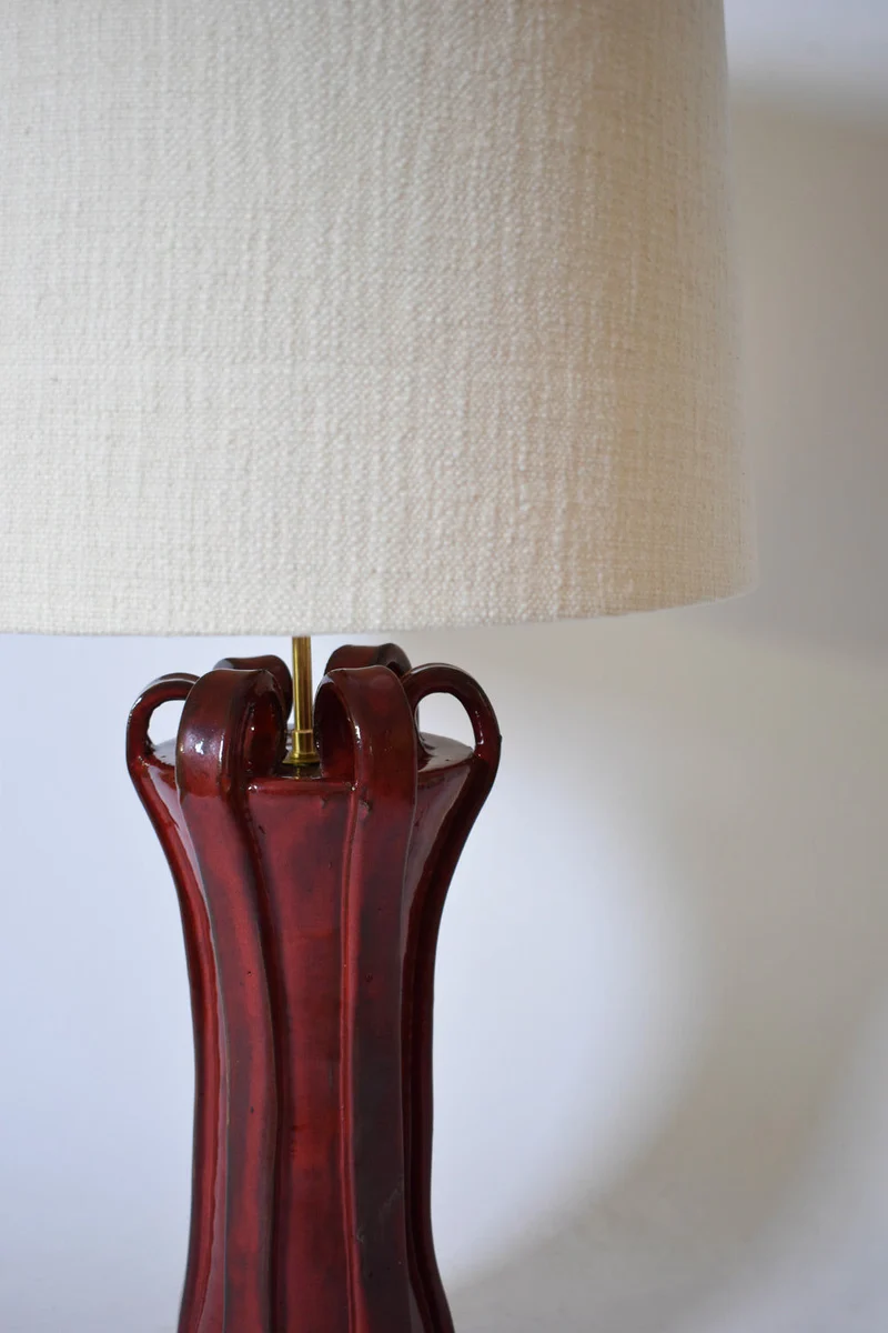 "Kasaï" Henry Red Ceramic Table Lamp