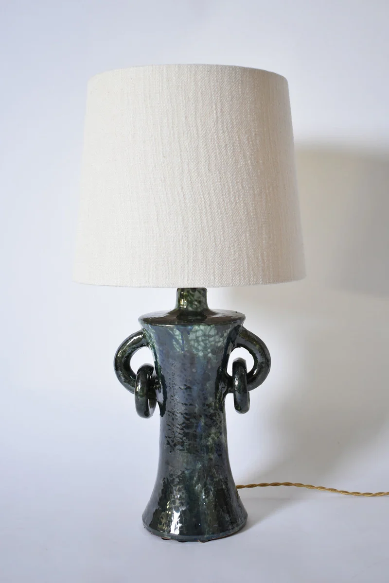 "Kasaï" Blue & Green Ceramic Table Lamp