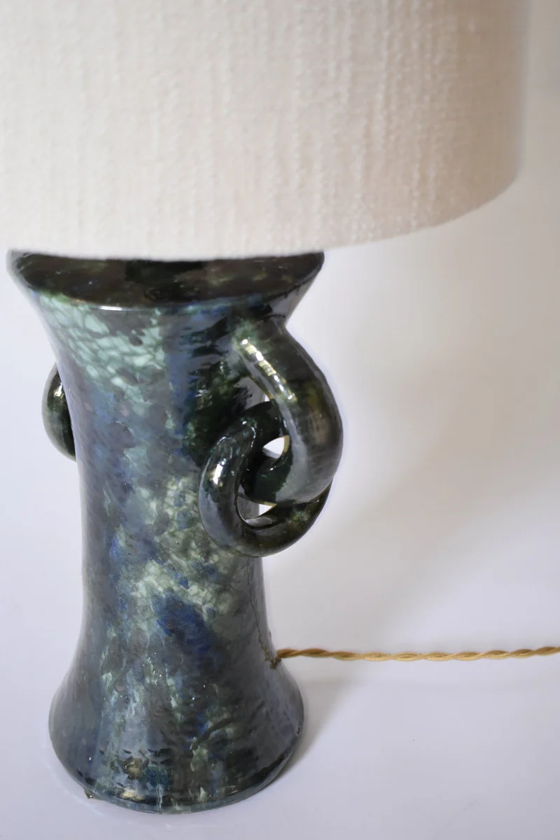 "Kasaï" Blue & Green Ceramic Table Lamp