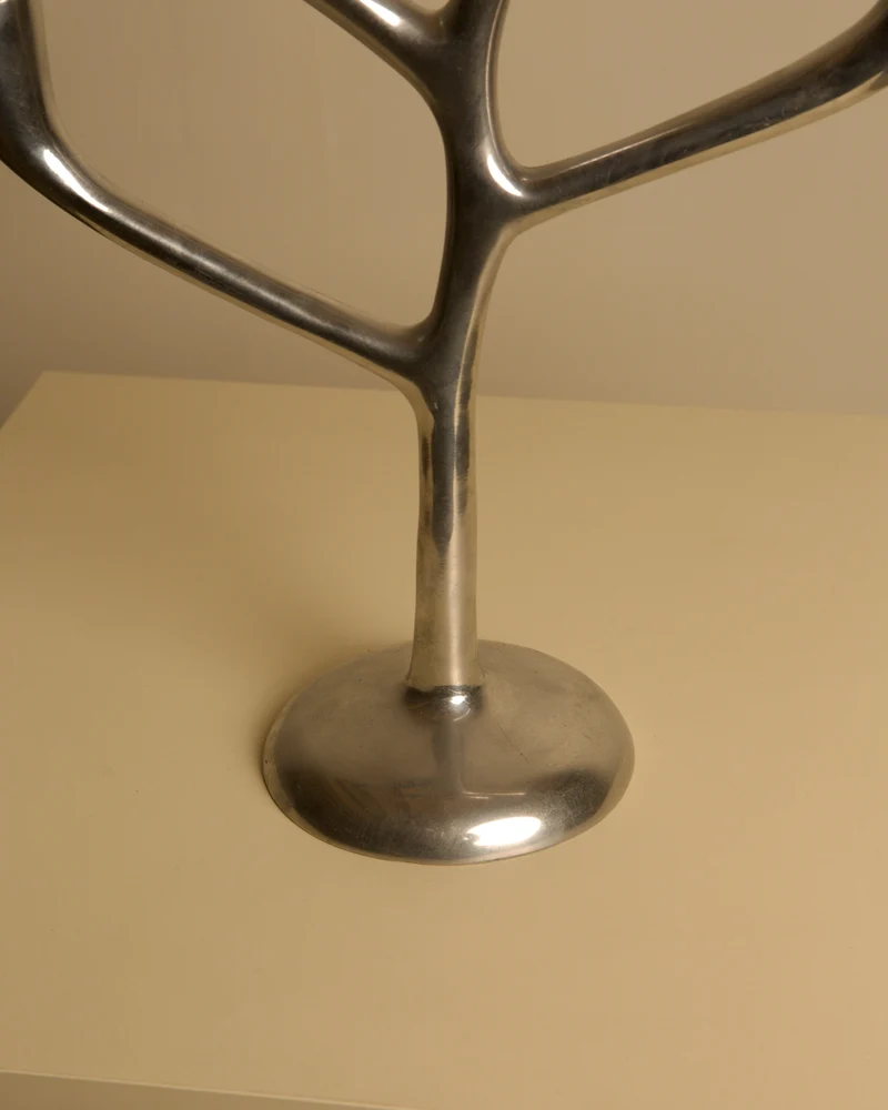 Large 80's Aluminum "Tree" Candleholder