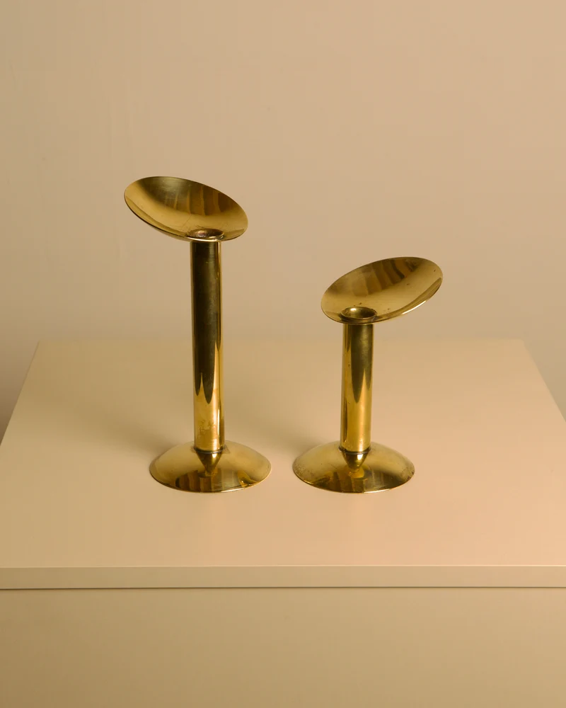 Pair of Danish Brass Candleholders 1960s