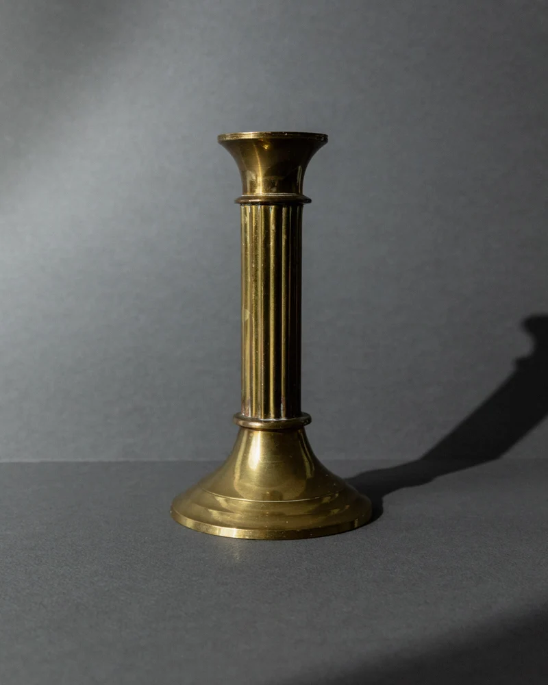Vintage 1940s Brass Candleholders Set of 3