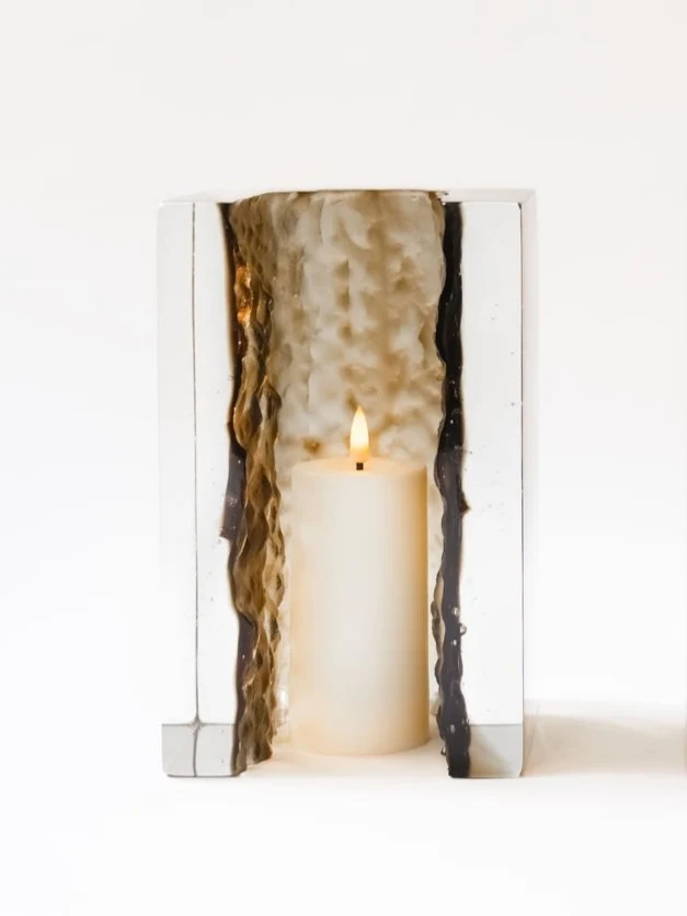 Brutalism Candle Holders in Glass - GEODA Collection