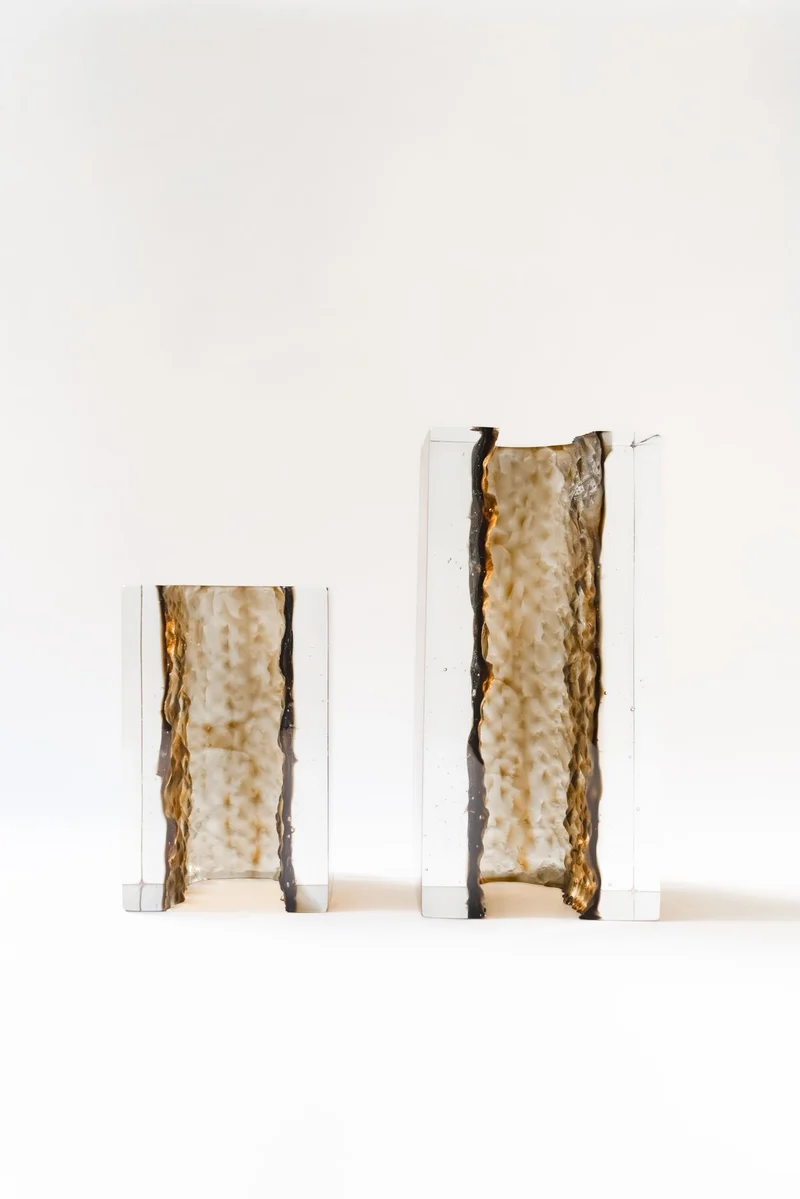 Brutalism Candle Holders in Glass - GEODA Collection
