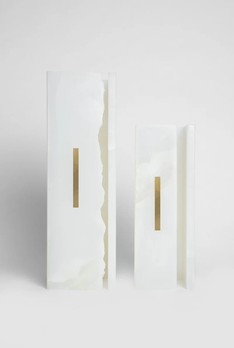 03C PURE WHITE ONIX Collectible Lighting in stone Table Lamp