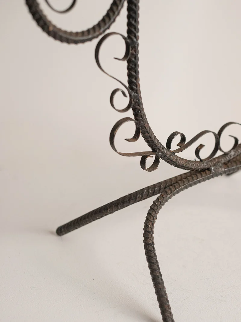 French Scroll Wrought Iron 5 Arm Candelabra