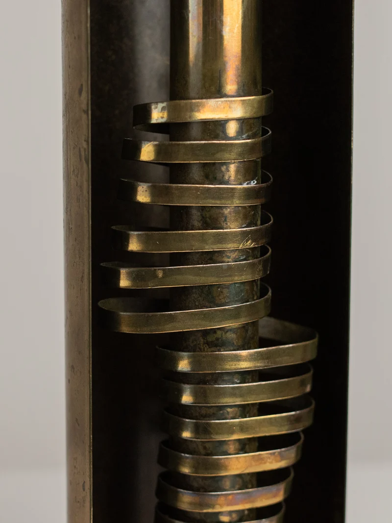 Brutalist Metal Candle Holder- Czesław Palczewski, 1970s Mid Century Modern