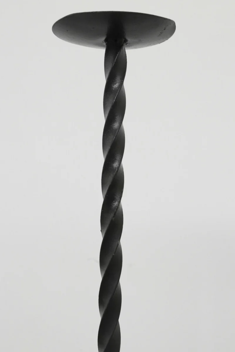 Twisted Iron Floor Candleholder Set