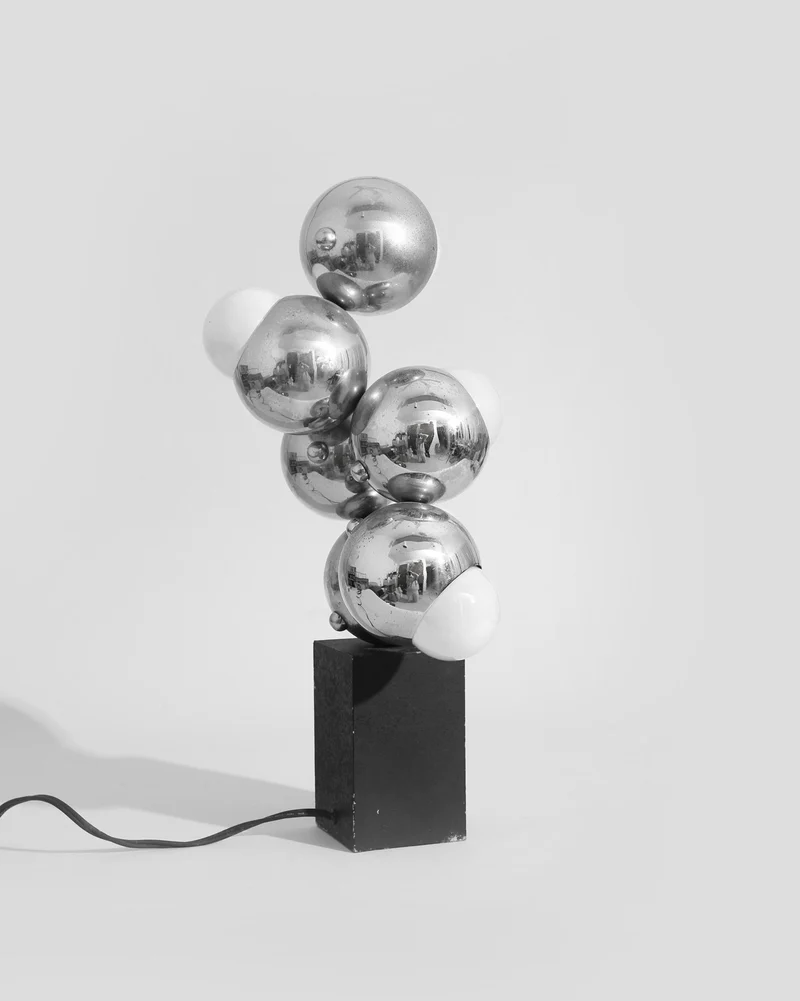 Vintage Robert Sonneman Molecule Chrome Table Lamp