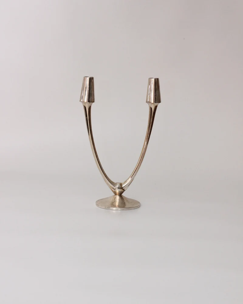Pareja Candelabros Alpaca